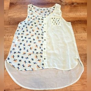 Mine medium sheer stars tank top